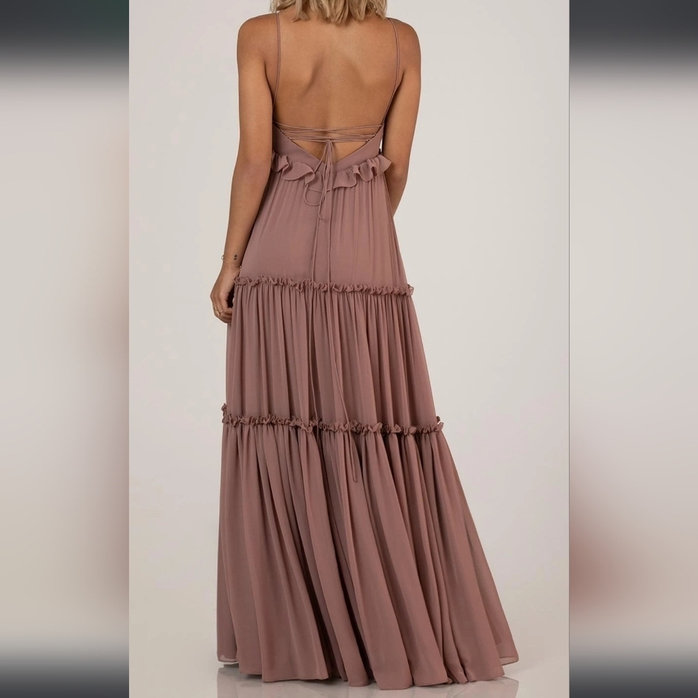 Sorella Vita NAVY Layered Chiffon Maxi Dress - Picture 2 of 14